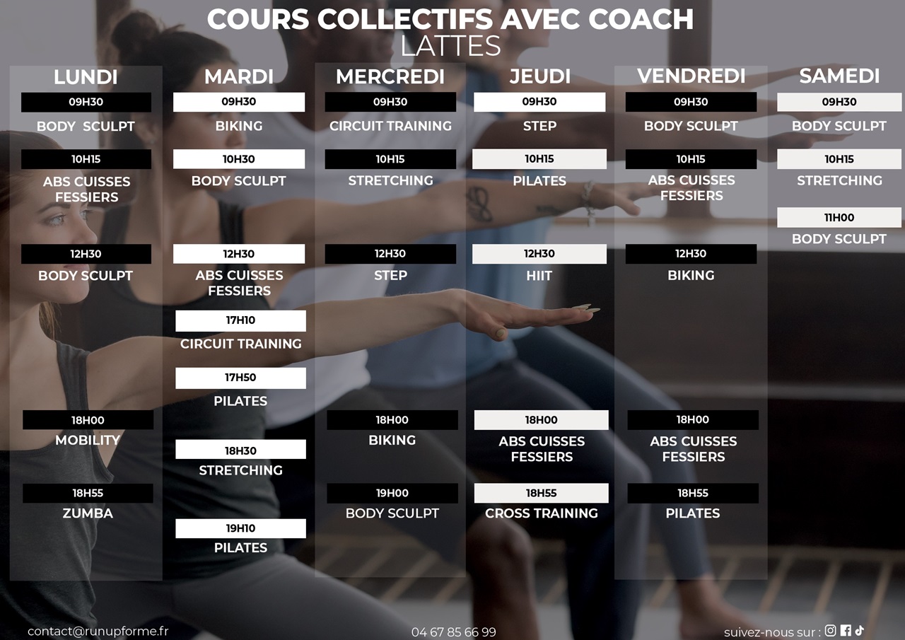 RUNUP Lattes cours fitness 2026