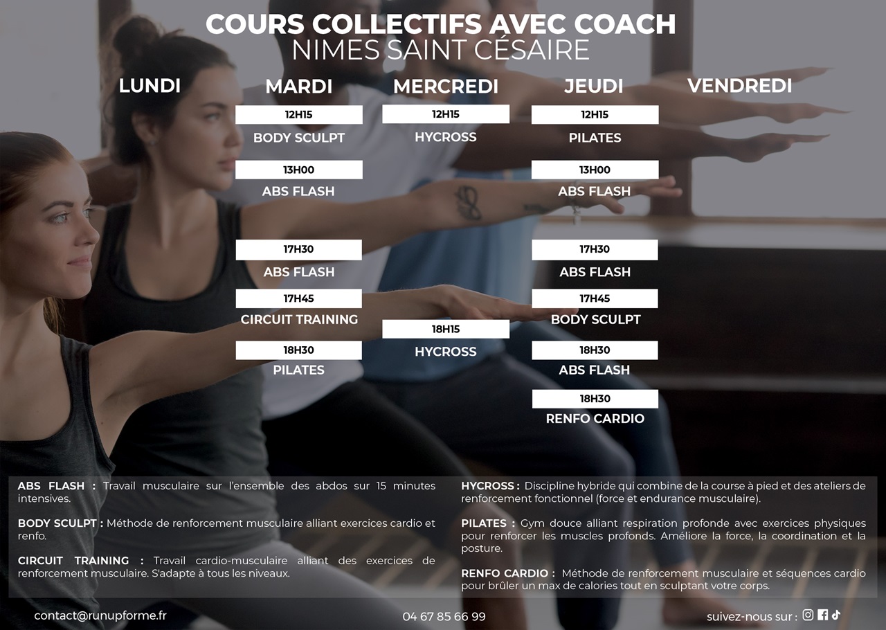 RUNUP Nimes Saint Césaire cours fitness 2026